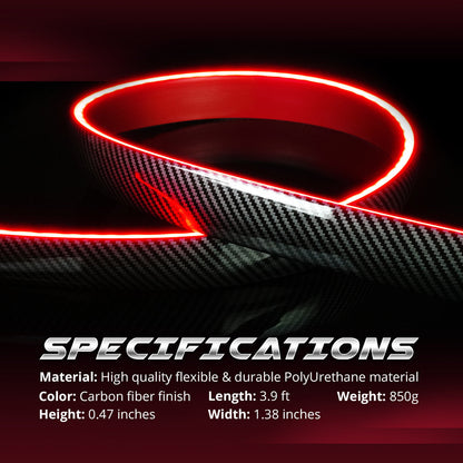 OPT7 Universal LED Rear Spoiler Lip Kit (3.9ft) for Car Trunk Exterior Accessories Brake light Universal Fit for Roof Wing