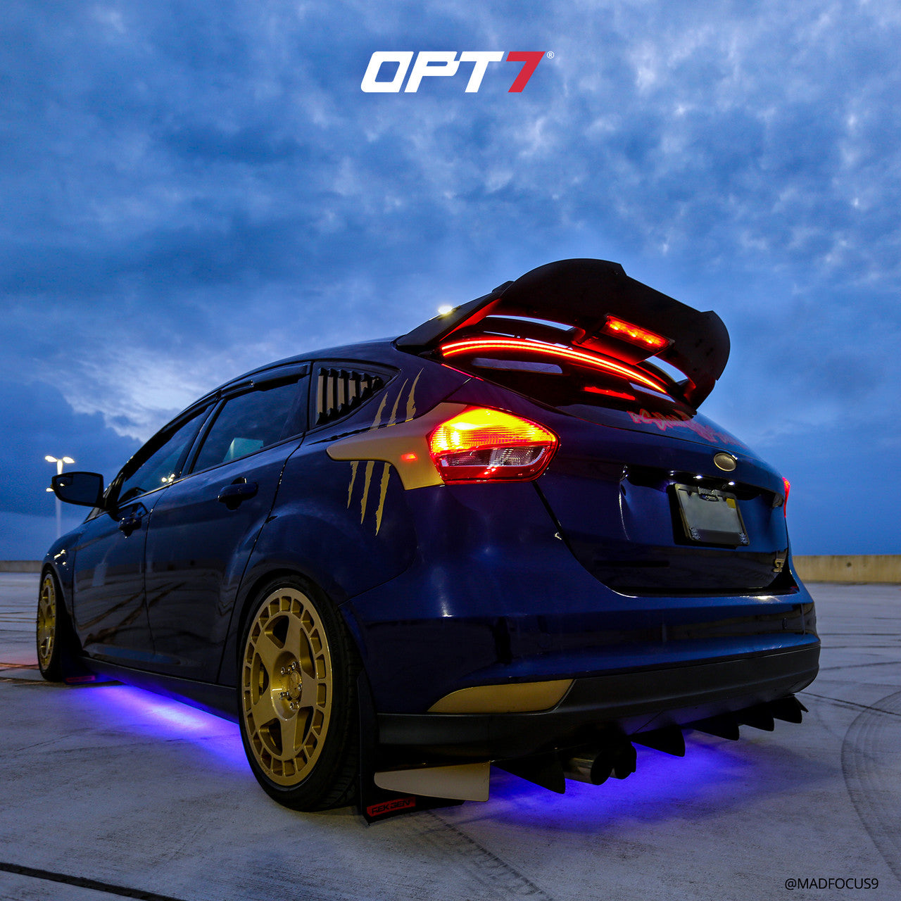 OPT7 Universal LED Rear Spoiler Lip Kit (3.9ft) for Car Trunk Exterior Accessories Brake light Universal Fit for Roof Wing