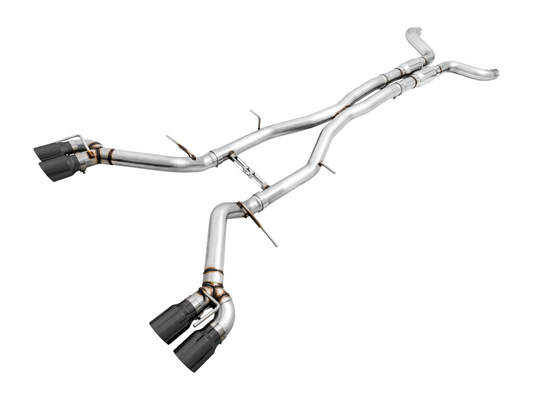 AWE Tuning Track Edition Catback Exhaust for Gen6 Camaro SS / ZL1 - Resonated - Diamond Black Tips (Quad Outlet) 3015-43112