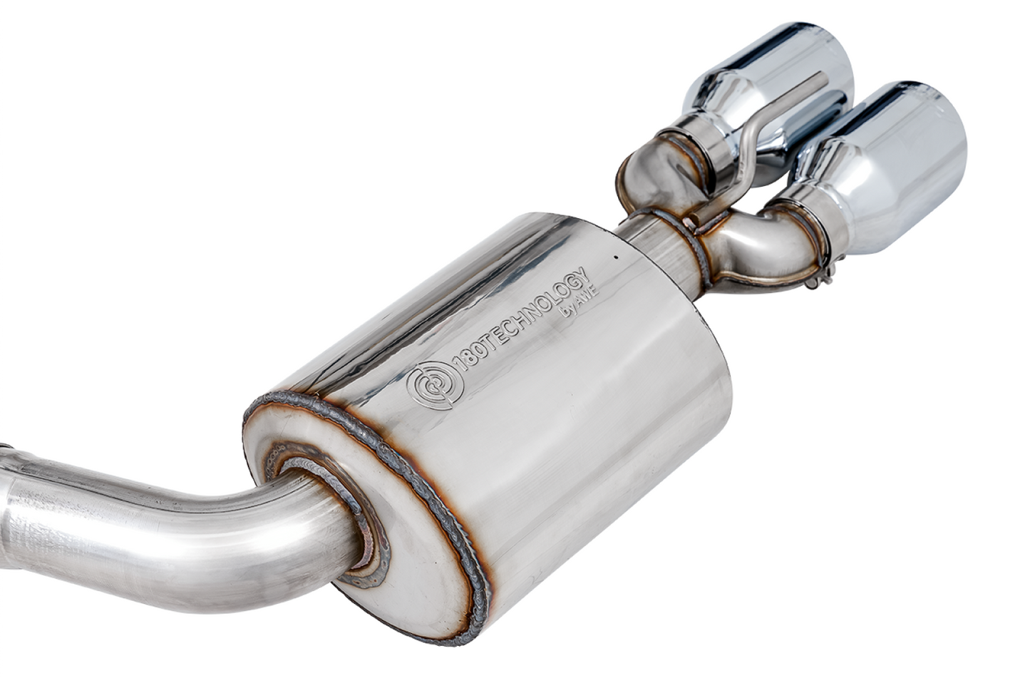 AWE Tuning Touring Edition Exhaust for 15 Challenger 6.4 / 6.2 SC - Non-Resonated - Chrome Silver Quad Tips 3020-42074