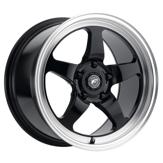 Forgestar 18x11 D5 Drag 5x114.3 ET56 BS8.3 Gloss BLK MACH 78.1 Wheel F09181167P56