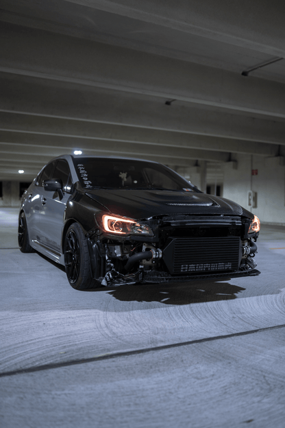 JDMuscle [15-21 WRX/STI w/ FMIC]  Carbon Fiber Hood V3 Scoopless