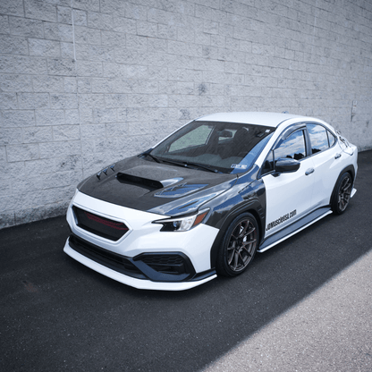 JDMuscle [22-26 WRX] Spec CS 3-Piece Front Lip Paint Matched / Gloss Black / RAW ABS