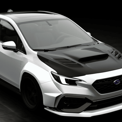 JDMuscle [22-26 WRX] Carbon Fiber Hood V1