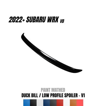 JDMuscle [22-26 WRX] V1 Duck Bill / Low Profile Spoiler | Paint Matched / Gloss Black / Cherry Red