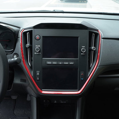 JDMuscle [22-26 WRX] P&S Series Carbon Fiber Center Console Frame Trim | Black Carbon Fiber/ Red Carbon Fiber*Clearance*No Returns*