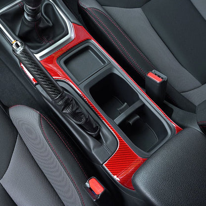 JDMuscle [22-26 WRX] P&S Series Carbon Fiber Cup Holder Trim Cover | Black Carbon Fiber/ Red Carbon Fiber*Clearance*No Returns*