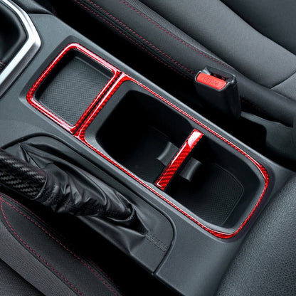 JDMuscle [22-26 WRX] P&S Series Carbon Fiber Cupholder Inner Trim | Black Carbon Fiber/ Red Carbon Fiber*Clearance*No Returns*