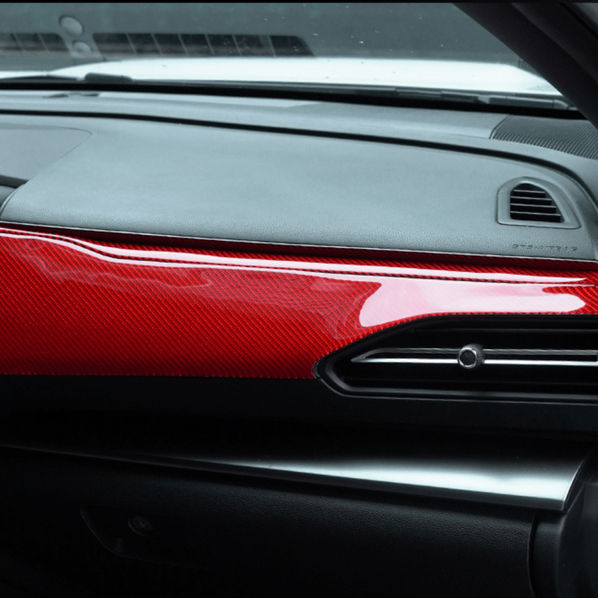 JDMuscle [22-26 WRX] P&S Series Carbon Fiber Dash Trim Covers 6 PC | Black Carbon Fiber/ Red Carbon Fiber*Clearance*No Returns*