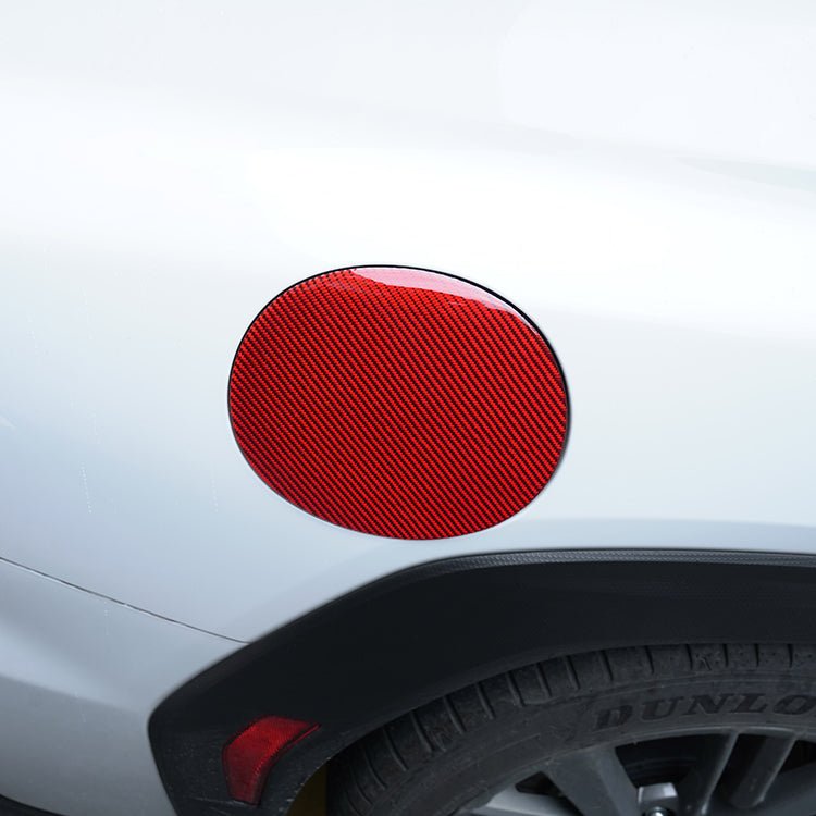 JDMuscle [22-26 WRX] P&S Series Carbon Fiber Fuel Door Cover | Black Carbon Fiber/ Red Carbon Fiber*Clearance*No Returns*