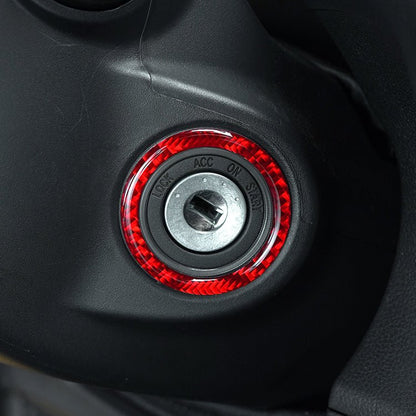 JDMuscle [22-26 WRX] P&S Series Carbon Fiber Ignition Keyhole Frame Cover 1 PC | Black Carbon Fiber/ Red Carbon Fiber*Clearance*No Returns*