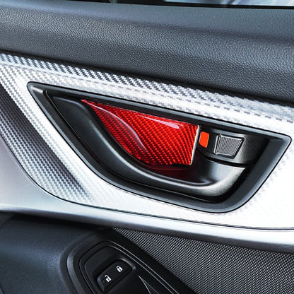JDMuscle [22-26 WRX] P&S Series Carbon Fiber Interior Door Bowl Trim 4 PC | Black Carbon Fiber/ Red Carbon Fiber*Clearance*No Returns*