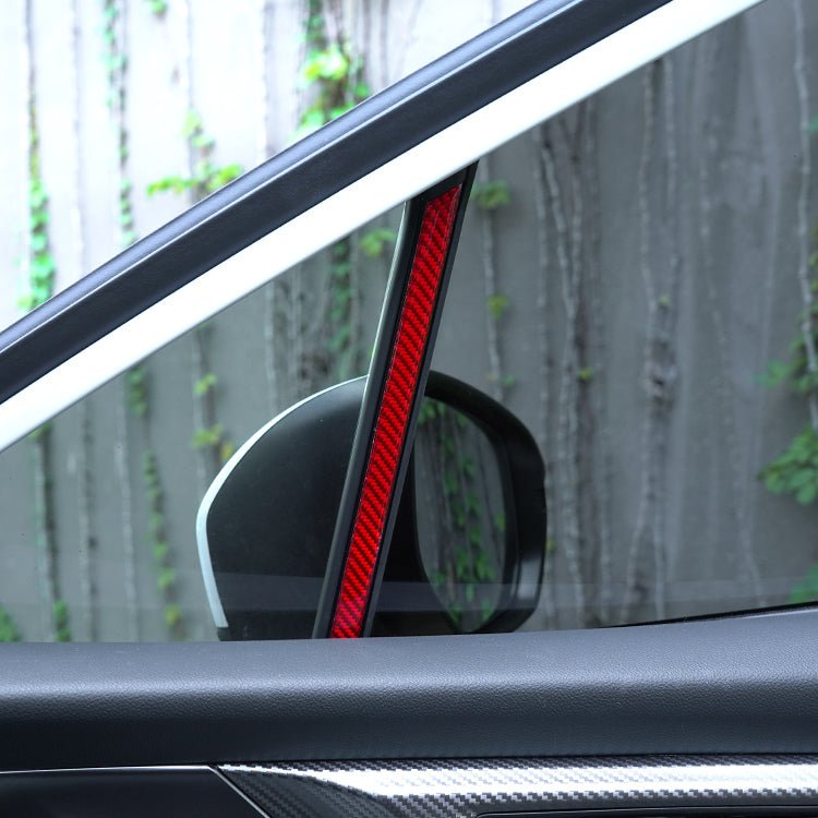 JDMuscle [22-26 WRX] P&S Series Carbon Fiber Interior Window Trim Covers 4 PC | Black Carbon Fiber/ Red Carbon Fiber*Clearance*No Returns*
