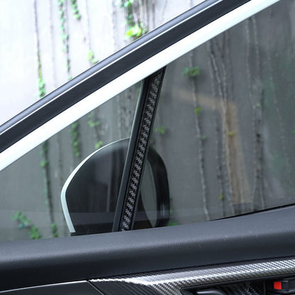 JDMuscle [22-26 WRX] P&S Series Carbon Fiber Interior Window Trim Covers 4 PC | Black Carbon Fiber/ Red Carbon Fiber*Clearance*No Returns*