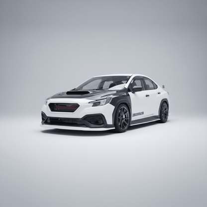 JDMuscle [22-26 WRX] Spec CS 3-Piece Front Lip Paint Matched / Gloss Black / RAW ABS