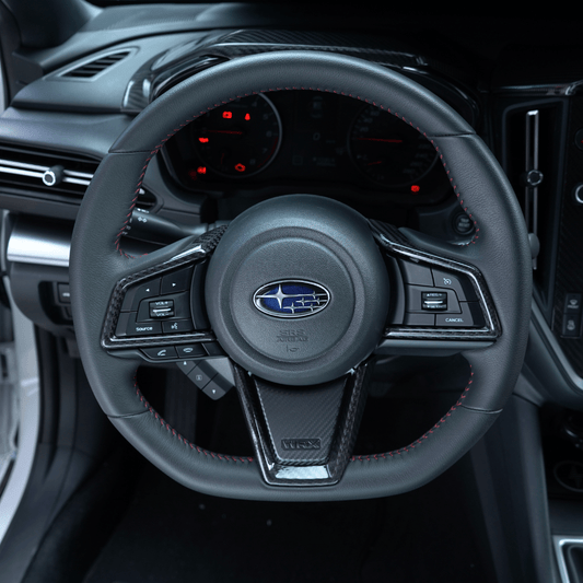 JDMuscle [22-26 WRX] Tanso Carbon Fiber Steering Wheel Trim Covers