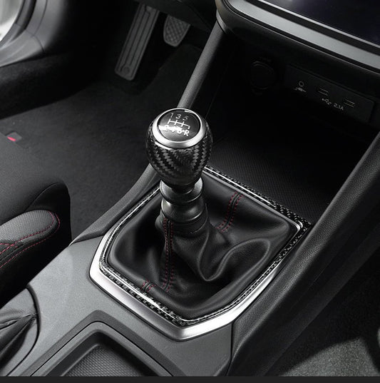 JDMuscle [22-26 WRX] Tanso Pre-preg Carbon Fiber Shift Knob Surround Cover