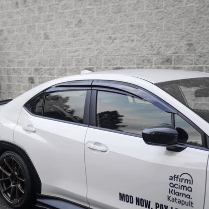 JDMuscle [22-26 WRX] V1 Rain Guards / Window Visors-Acrylic/Carbon Fiber
