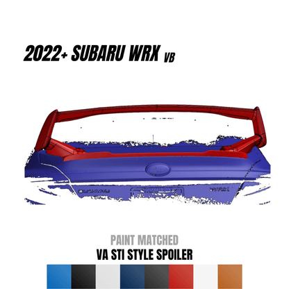 JDMuscle [22-26 WRX] VA STI Style 3-Piece Spoiler-Paint Matched/Gloss Black/ABS *Final Edition