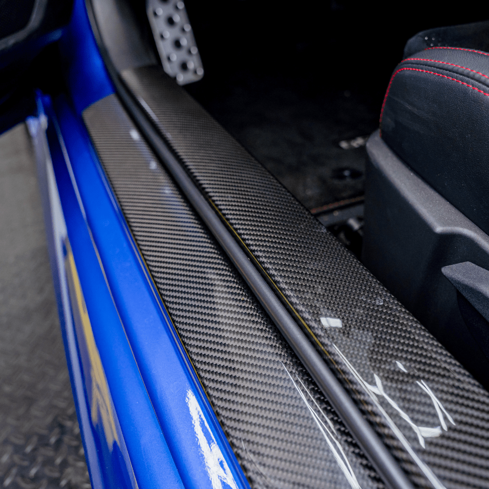 JDMuscle [22+ BRZ/GR86] Carbon Fiber Inner Door Sill Covers - Twill / Forged Carbon Fiber *Clearance* No Returns*
