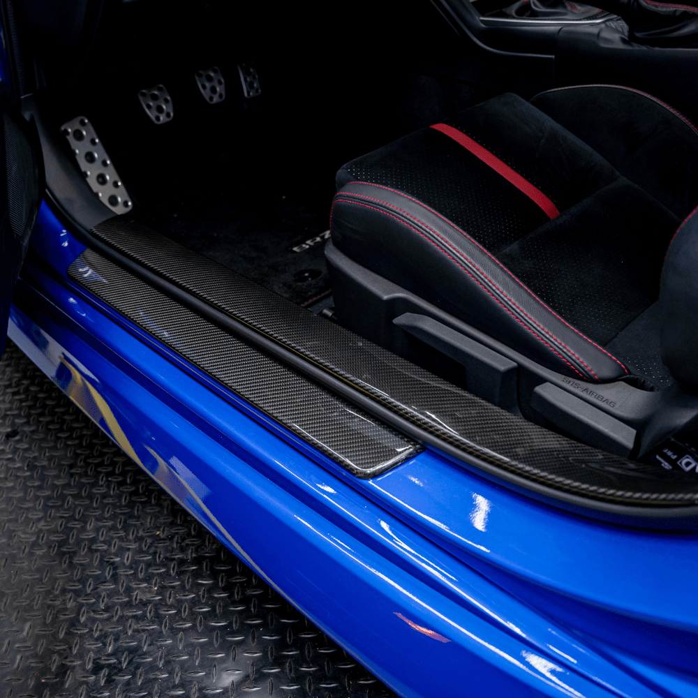 JDMuscle [22+ BRZ/GR86] Carbon Fiber Inner Door Sill Covers - Twill / Forged Carbon Fiber *Clearance* No Returns*