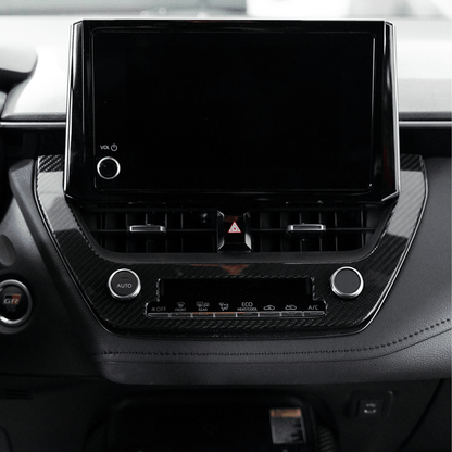JDMuscle [23-25* Toyota GR Corolla] Carbon Fiber Center AC Knob Panel Cover