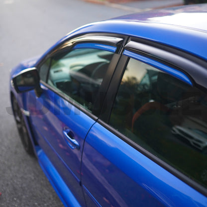 JDMuscle [15-21 WRX/STI] V2 Rain Guards / Window Visors w/ Color Accent *Clearance*No Returns*