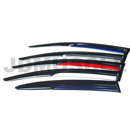 JDMuscle [15-21 WRX/STI] V2 Rain Guards / Window Visors w/ Color Accent *Clearance*No Returns*
