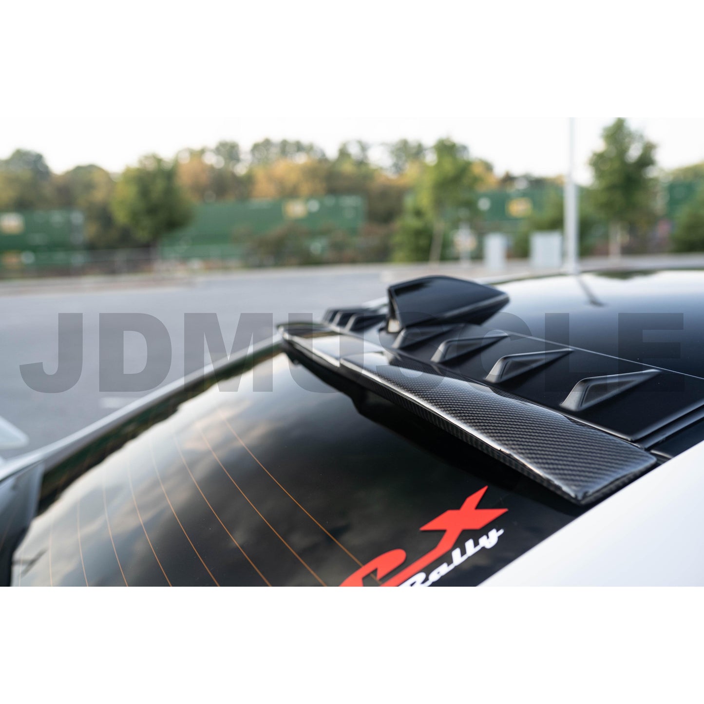 JDMuscle 15-21 WRX/STI Tanso Carbon Fiber Roof Spoiler V2