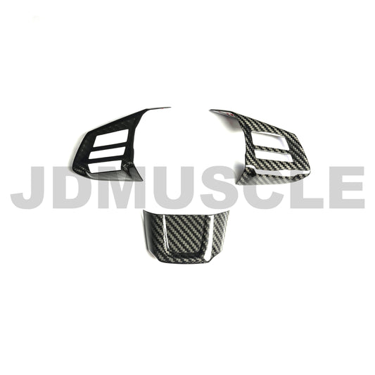 JDMuscle [15* WRX/STI MT] Tanso Carbon Fiber Steering Wheel Covers