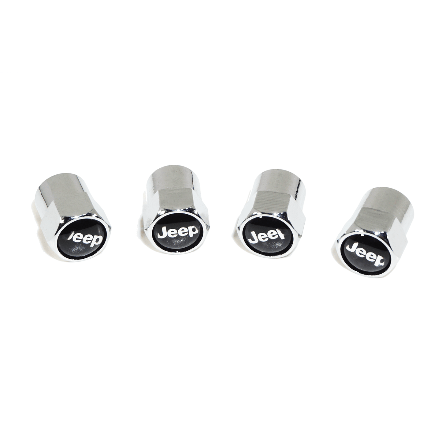 Chrome Valve Stem Tire Caps, Style: Jeep (Wrangler Compass Patriot Wagoneer)