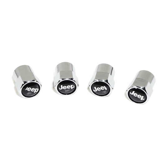 Chrome Valve Stem Tire Caps, Style: Jeep (Wrangler Compass Patriot Wagoneer)
