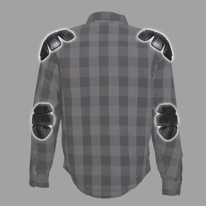 Hot Leathers Men's 'Last Stand' Gray Cotton Flannel Shirt - Button Front - Riding Protective Wear - JKM3004