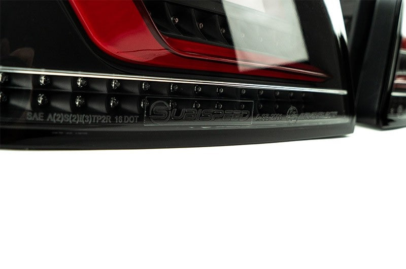 OLM Evolution Tail Lights (Clear Lens, Black Base, Red Bar) - 2015-2021 WRX / STI