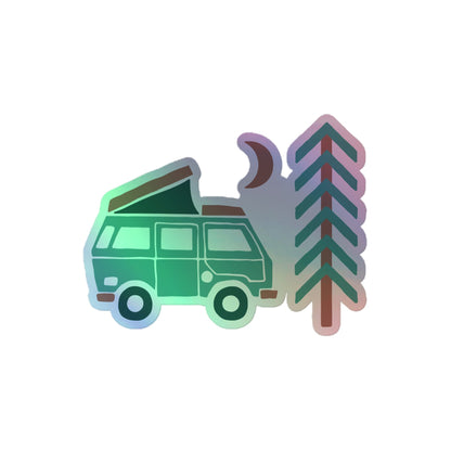 Go Outside Van & Moon Holographic Sticker