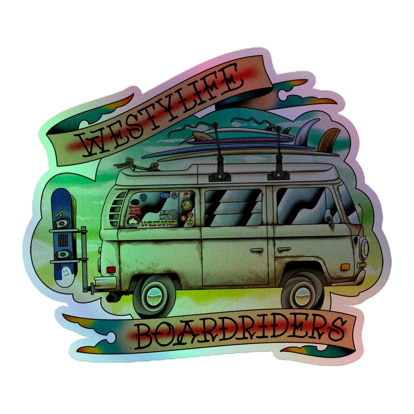 Westy Life Boardriders Holographic Sticker
