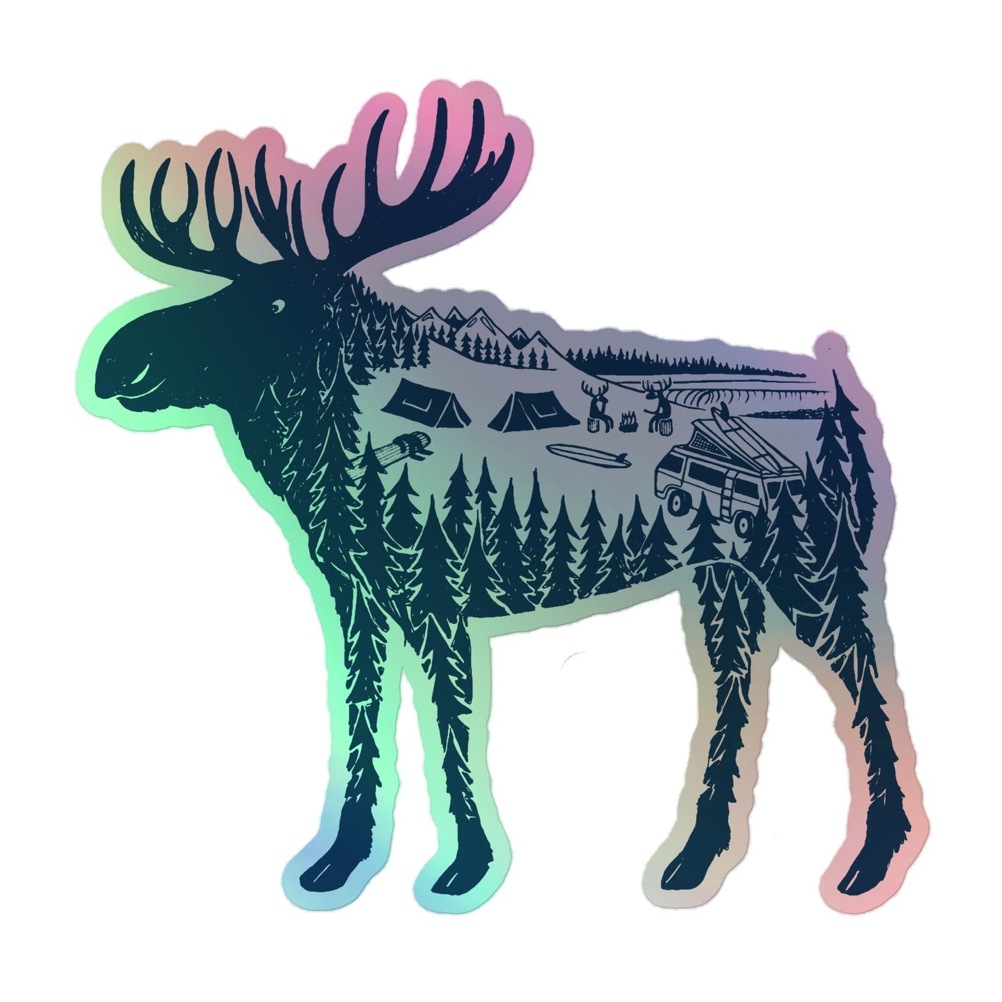 Moose Meet-Up Vanimal Holographic Sticker