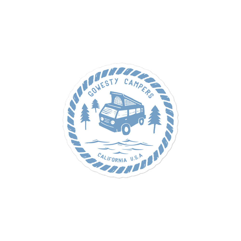 Woodcut Westy Life Blue Sticker