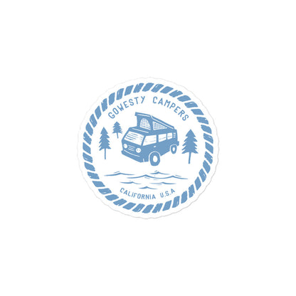Woodcut Westy Life Blue Sticker