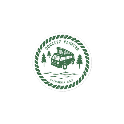 Woodcut Westy Life Green Sticker