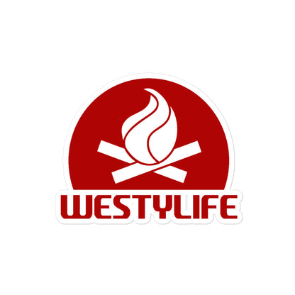 Westy Life Camp Fire Icon Sticker