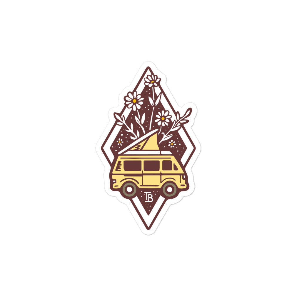 Bloom Yellow Van Sticker