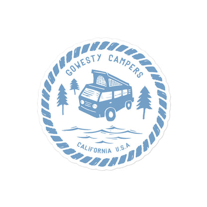 Woodcut Westy Life Blue Sticker