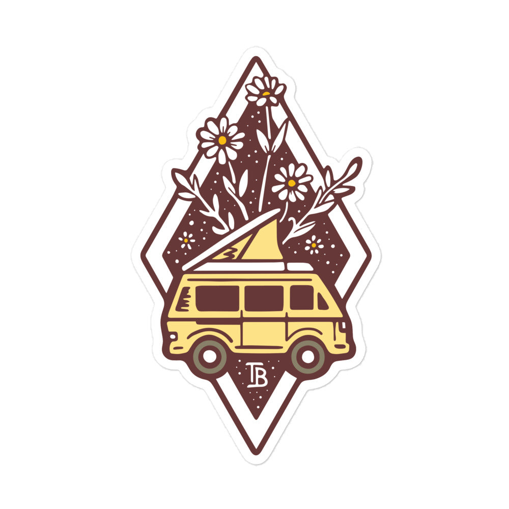 Bloom Yellow Van Sticker