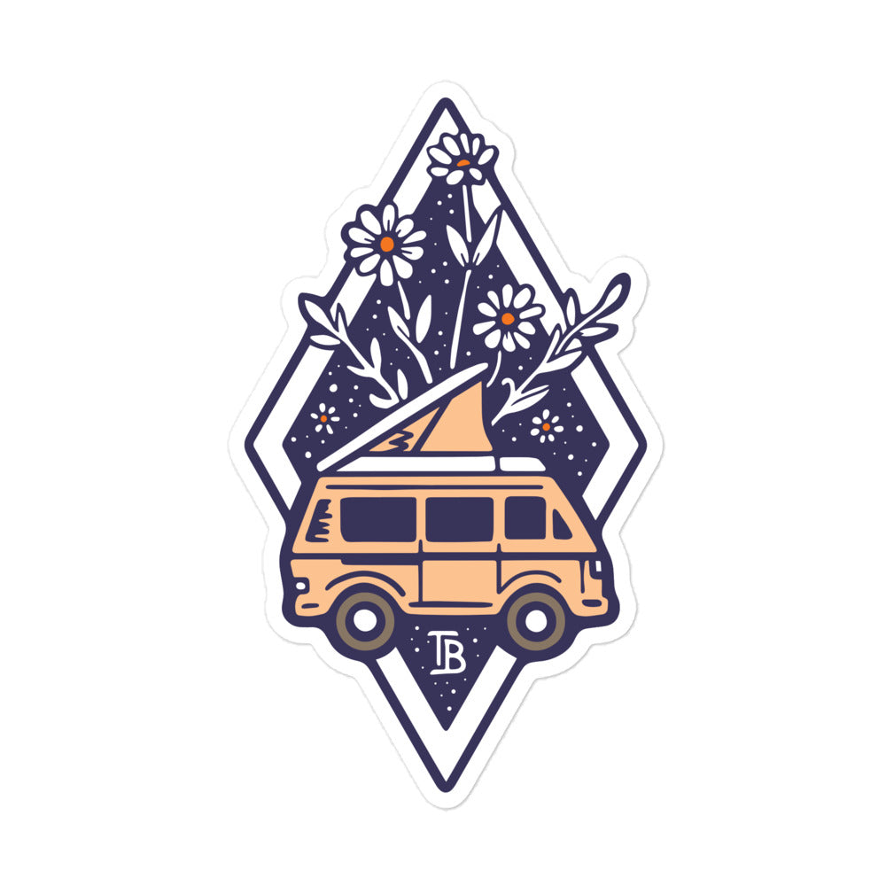 Bloom Peach Van Sticker