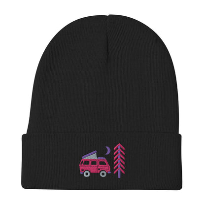 Go Outside Van & Moon Embroidered Beanie