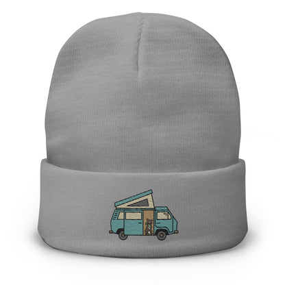 Dog in Van Embroidered Beanie