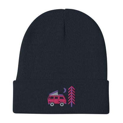 Go Outside Van & Moon Embroidered Beanie