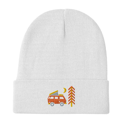 Go Outside Van & Moon Embroidered Beanie