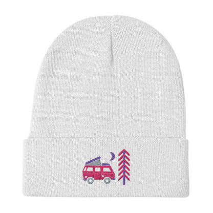 Go Outside Van & Moon Embroidered Beanie